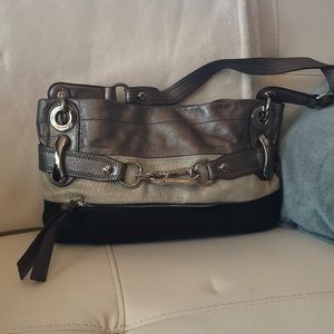 Makowsky Black/gray/silver leather purse
